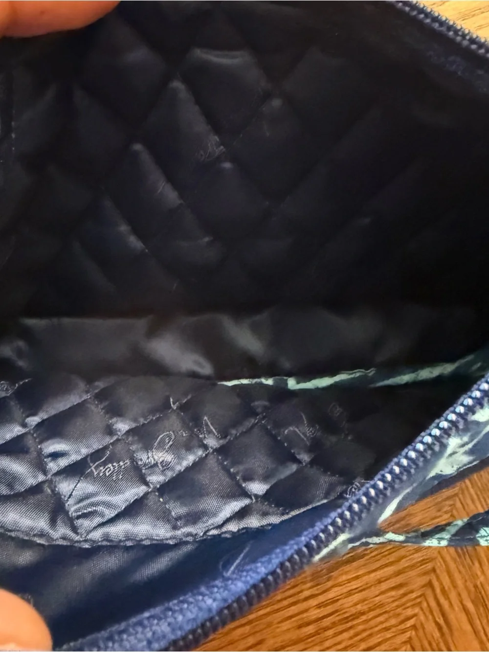 Vera Bradley Little Crossbody Bag Cuban Tiles Blue Quilted Cotton Purse